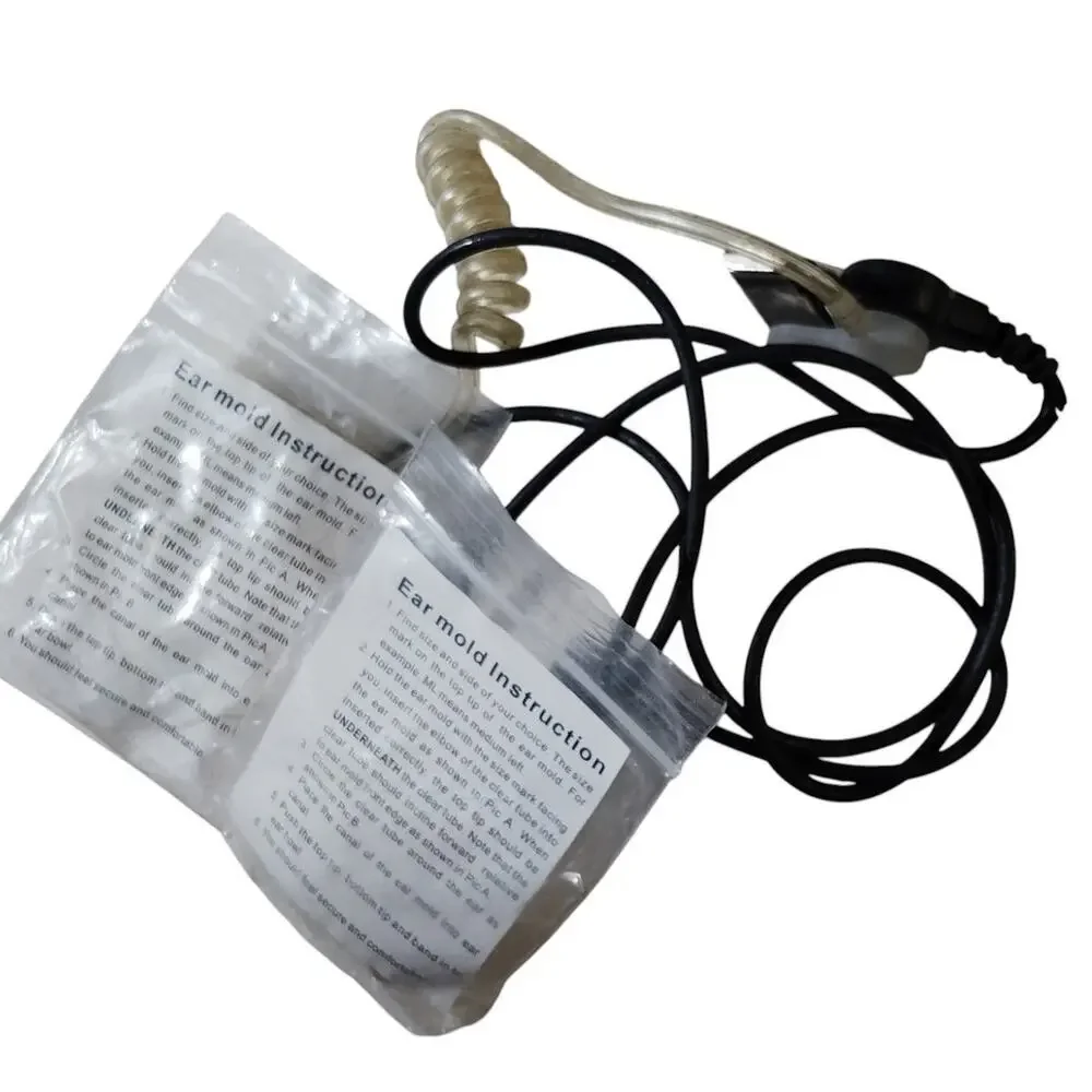 Vintage Listen Only Earpiece 2.5mm with Replacement Silicon Earmold Earbuds